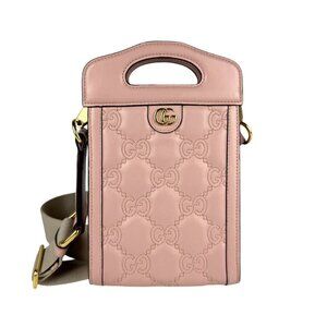 GUCCI Pink Leather Shoulder Bag
